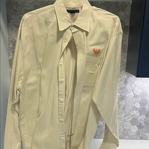 Whatabuer Port Authority Cream Dress Shirt with Orange Logo